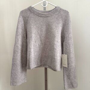 JOIE 100% 3-PLY Cashmere Crew Neck Gray Sweater Women Sz S NWT